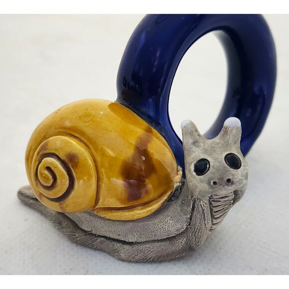 NAPKIN RINGS-LEPS Peru Terracotta-Snail, Pig, Parrot, Raccoon-Set of 4 - Picture 5 of 12